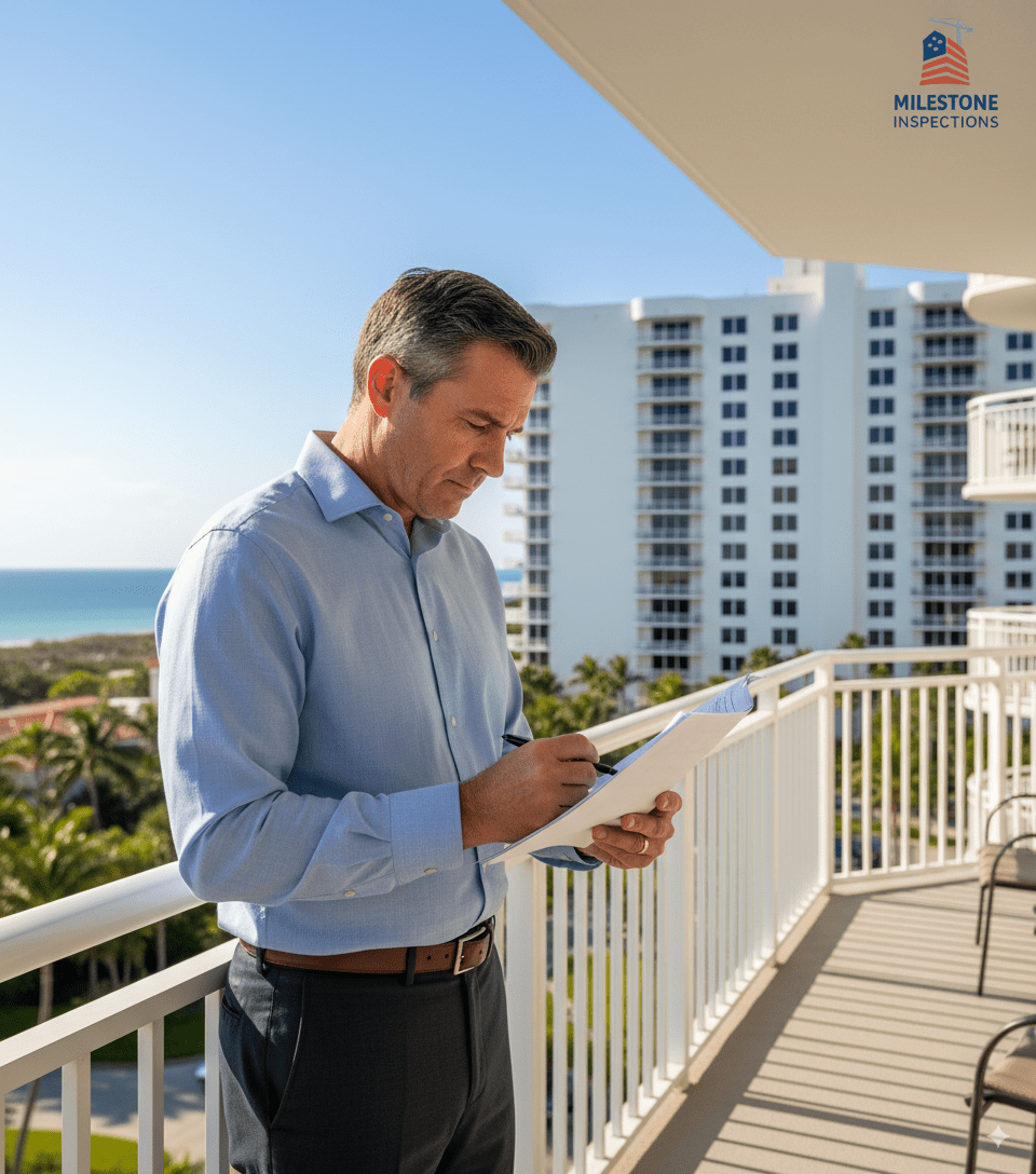A checklist for a condo board preparing to hire a Milestone Inspection engineer in Florida.