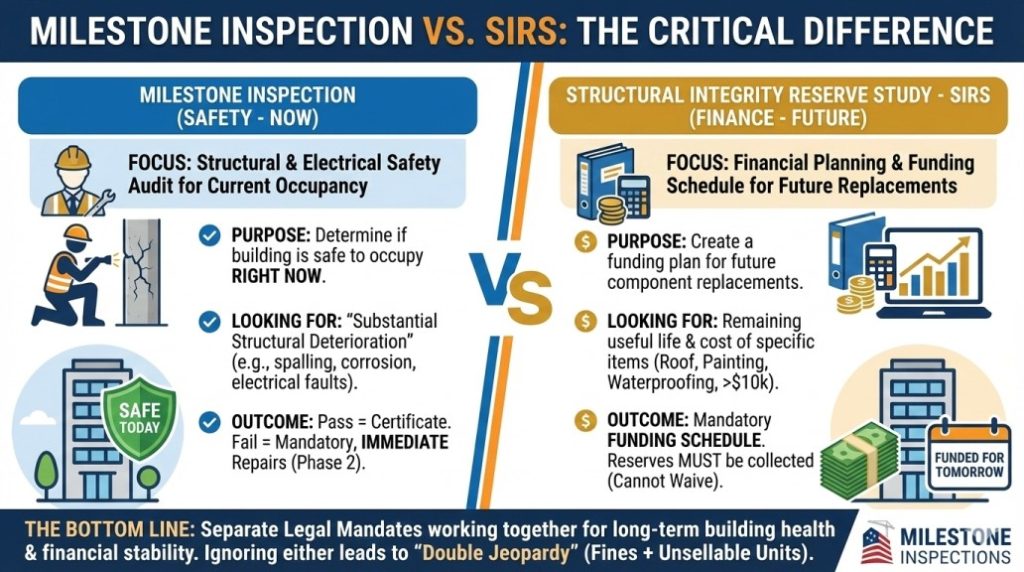 milestone inspection vs sirs
