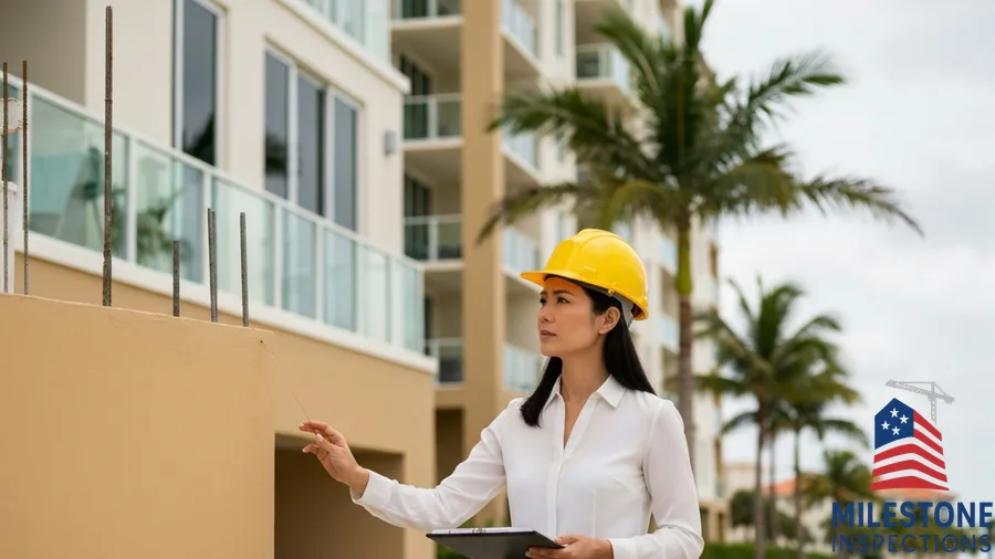 milestone inspections boca raton florida engineer inspecting condo
