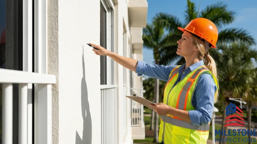 milestone certification florida engineer inspecting condo building