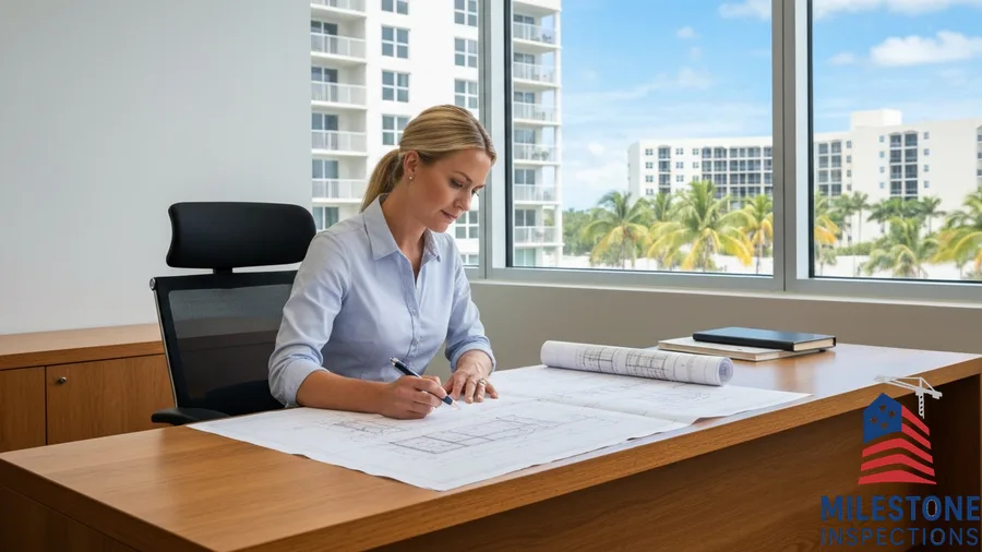 sirs engineer near me reviewing structural blueprints florida